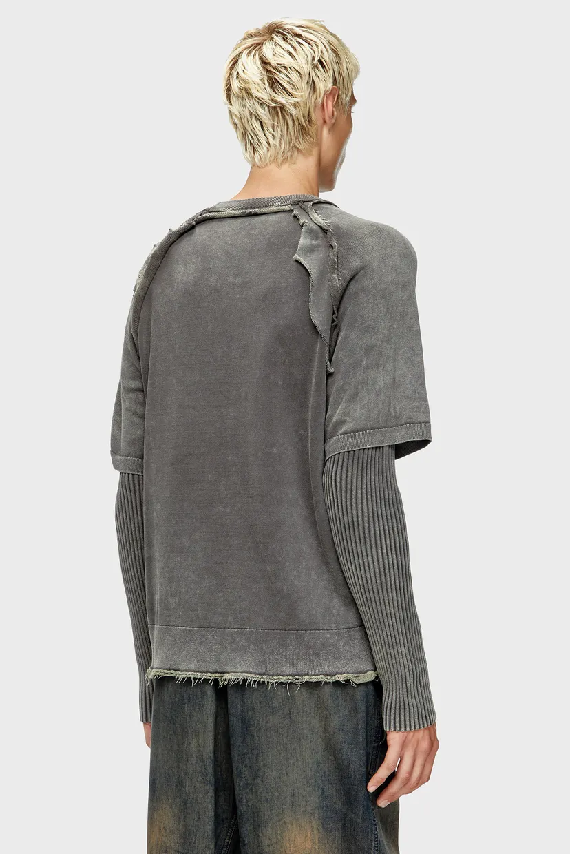 Мужской темно-серый лонгслив K-PETRO Diesel A18898 0NKCQ — MD-Fashion