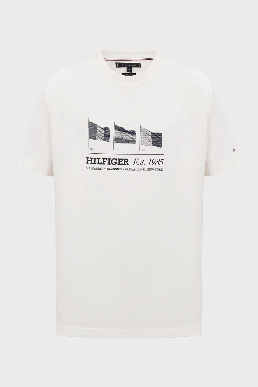 Мужская белая футболка HILFIGER FLAGS TEE 5