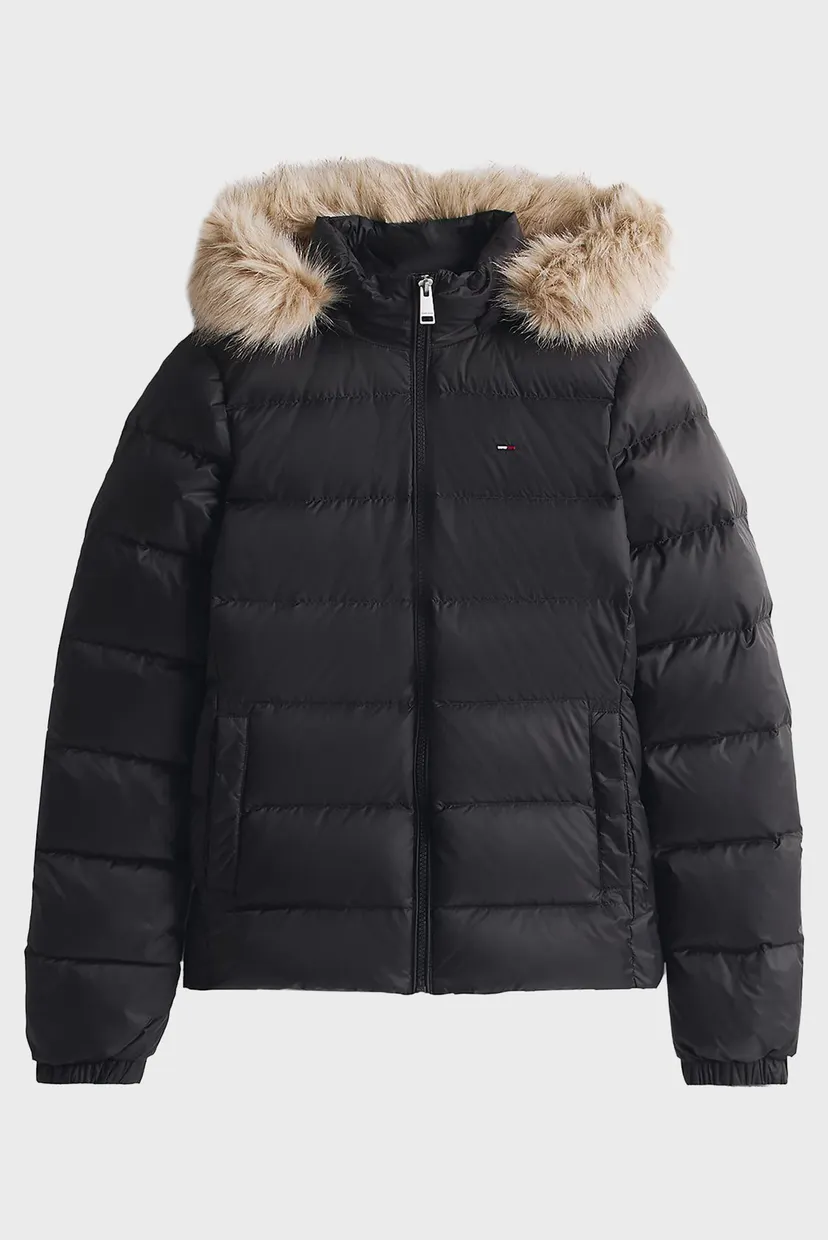 Женский черный пуховик BASIC HOODED DOWN JACKET 5