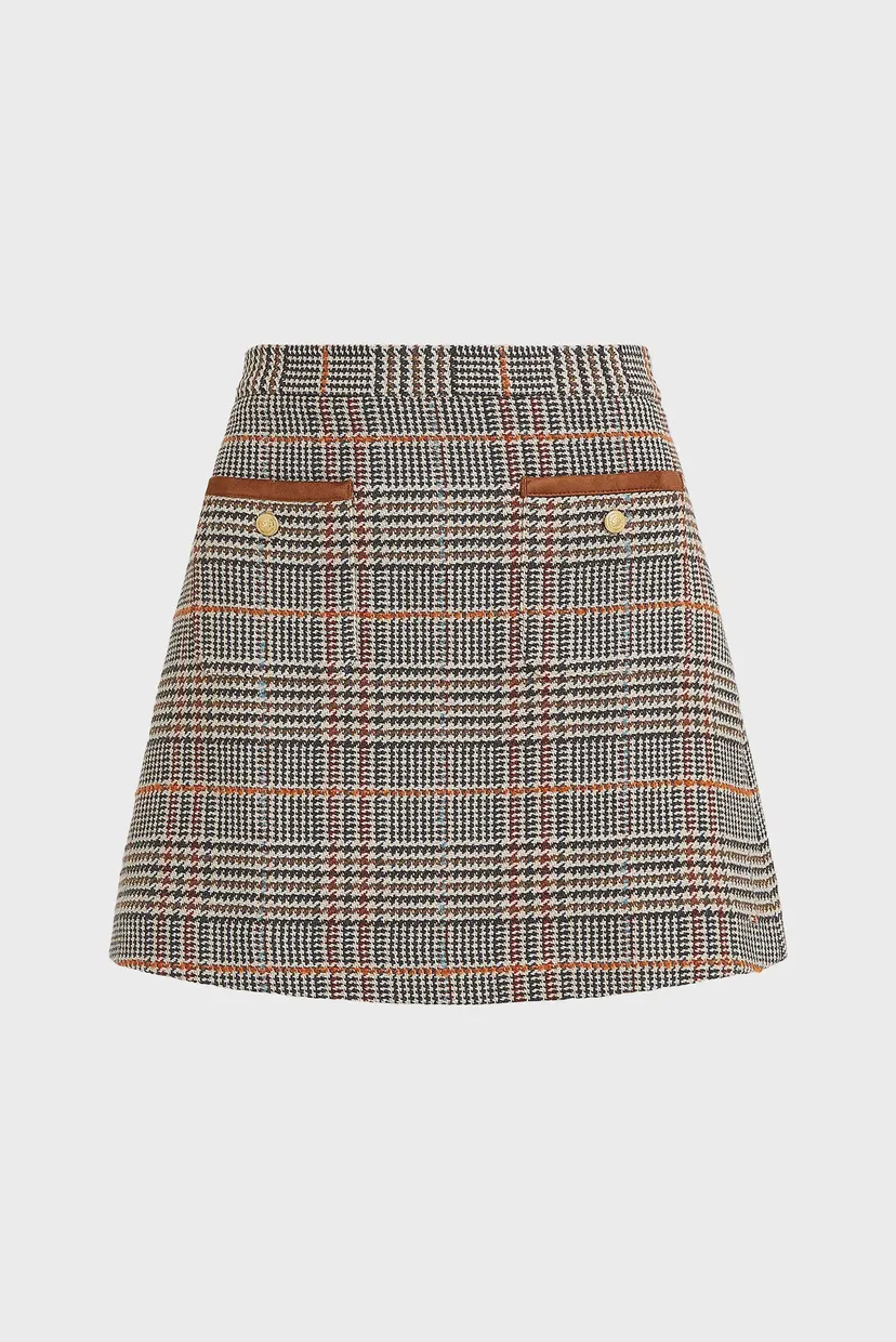 Жіноча твідова картата спідниця TWEED WOOL MIX CHECK MINI 5