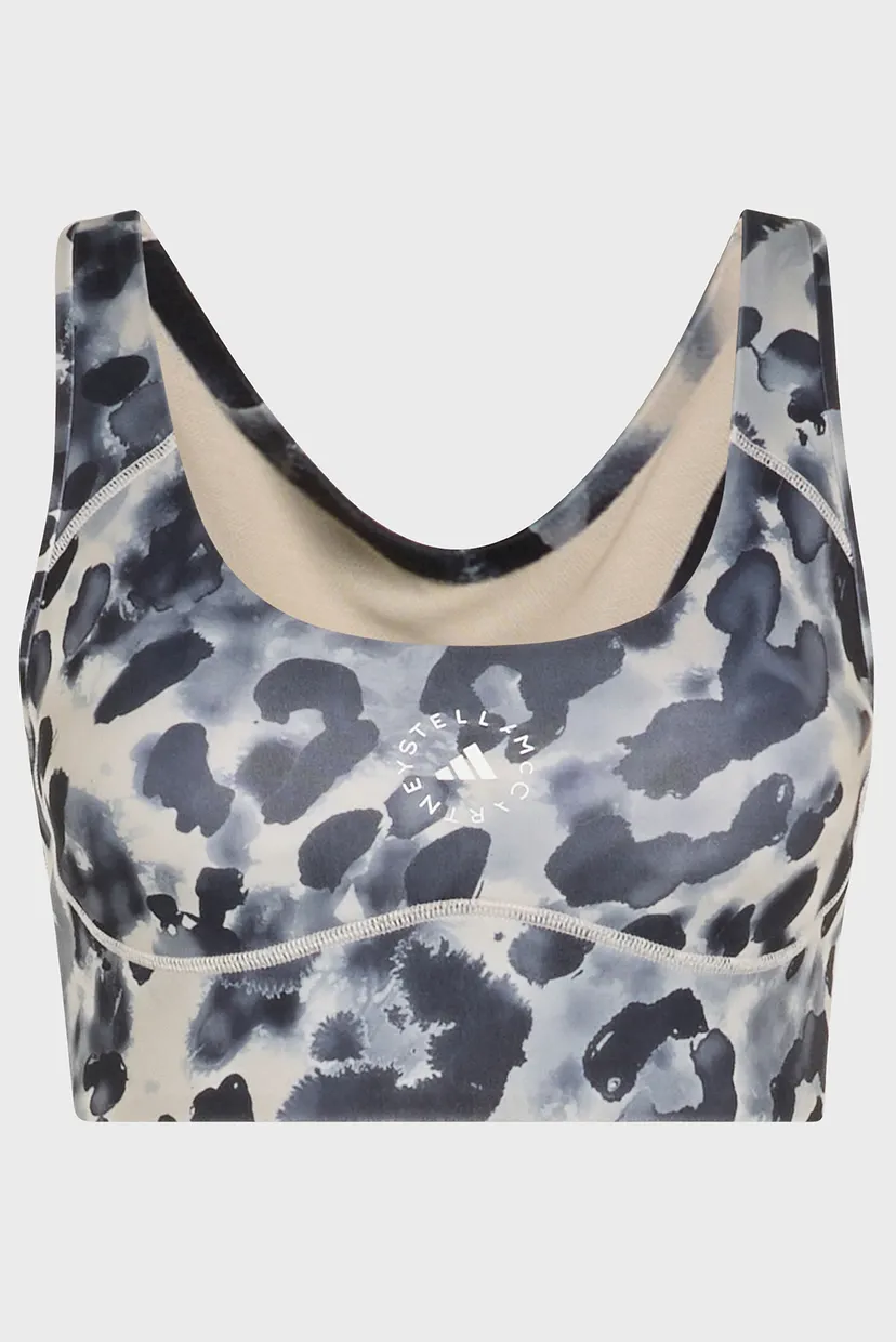 Жіночий бежевий топ з візерунком adidas by Stella McCartney Power Impact Training Medium Support Printed 7
