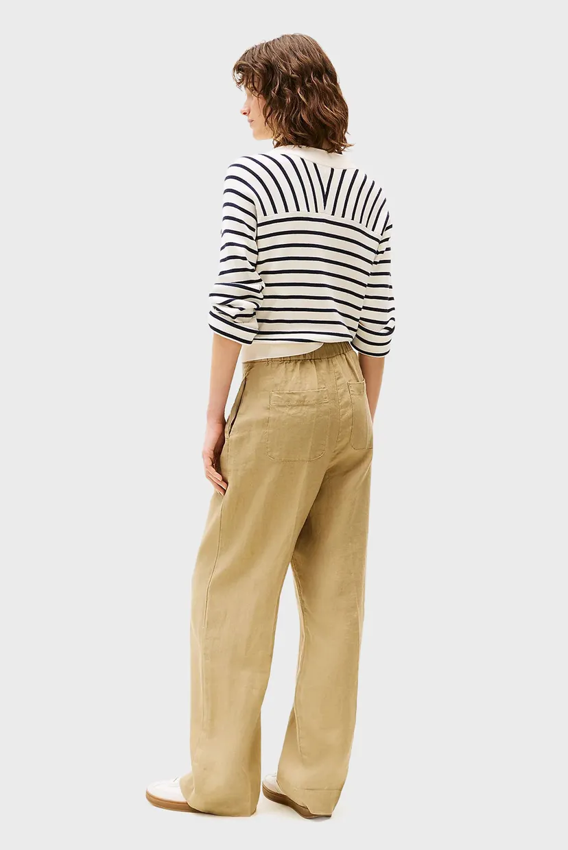 Жіночі бежеві лляні брюки TAILORED STRAIGHT 3