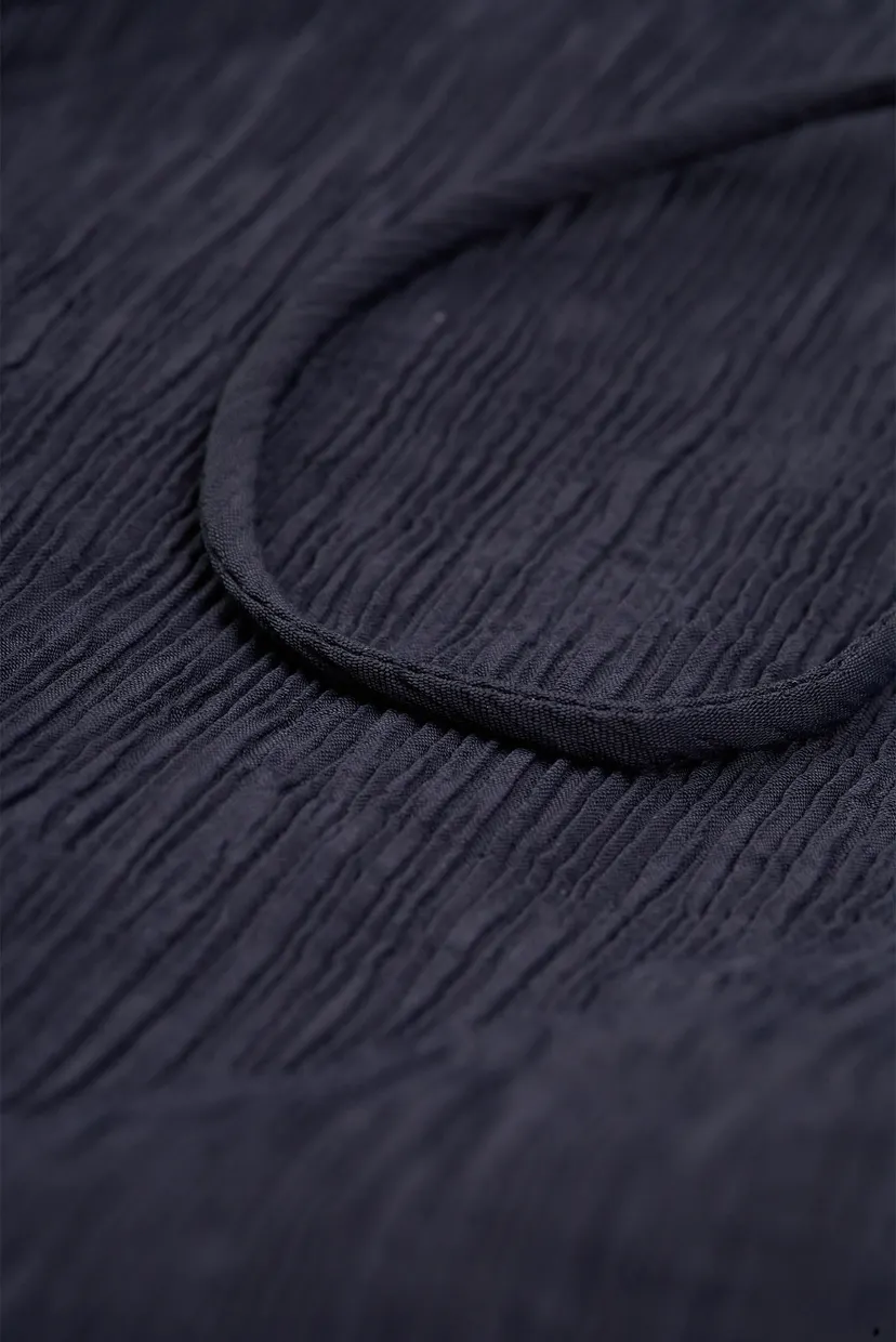 Женский темно-синий сарафан CRINKLED STRAP MIDI 3