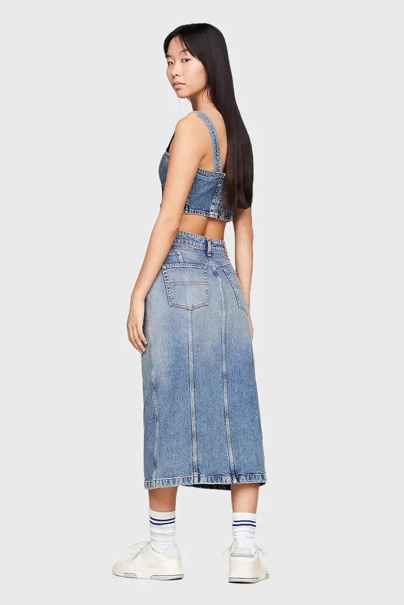 Женская голубая джинсовая юбка CLAIRE HGH MIDI SKIRT 3