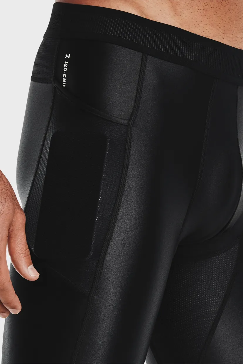 Мужские черные велосипедки UA HG IsoChill Long Shorts 4