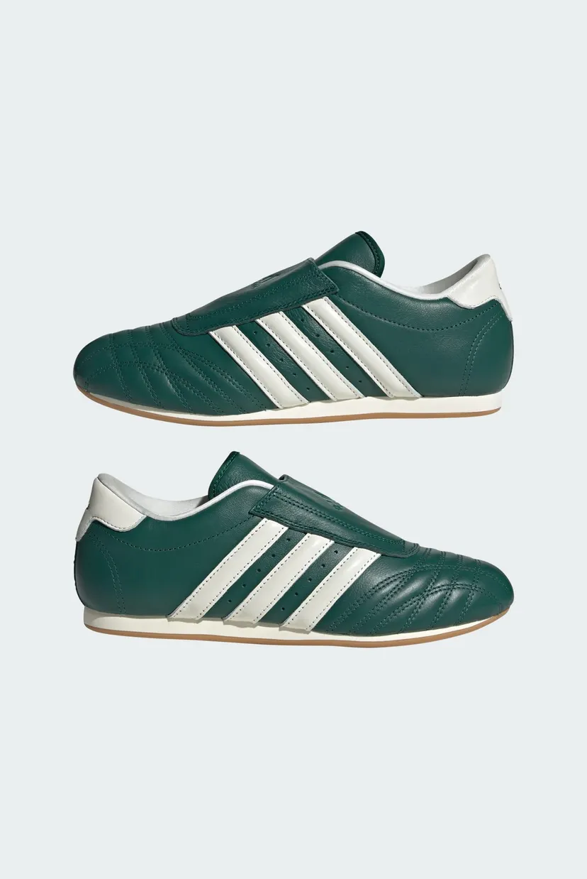Женские зеленые кожаные кроссовки Adidas Taekwondo 7