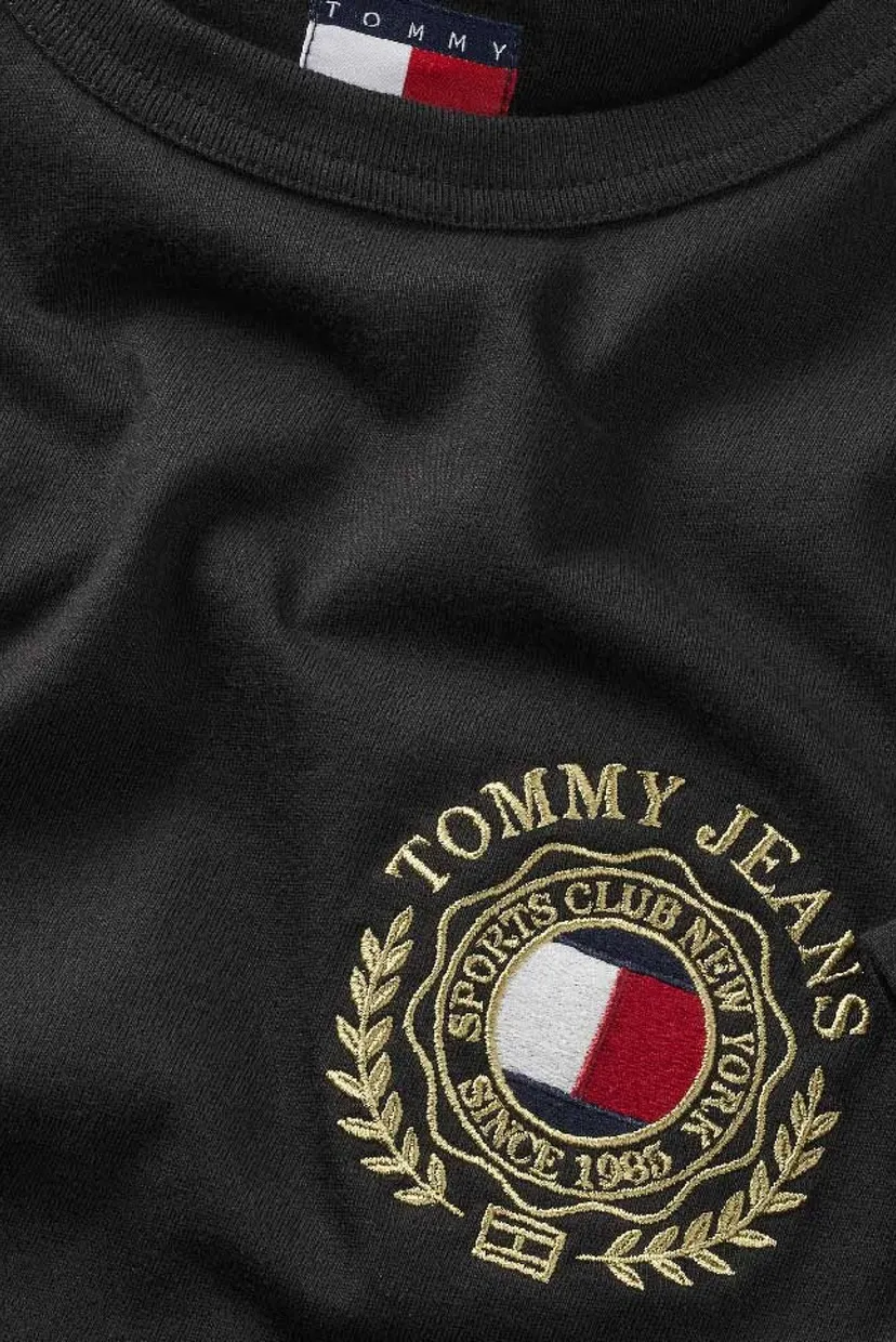 Чоловіча чорна футболка TJM REG TOMMY CREST TEE 5