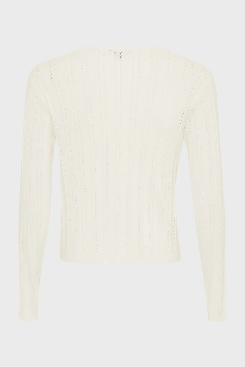 Жіночий білий кардиган PEONY classic ajour cardigan 6