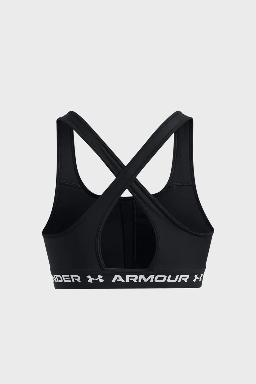 Женский черный топ UA Crossback Mid Bra 9