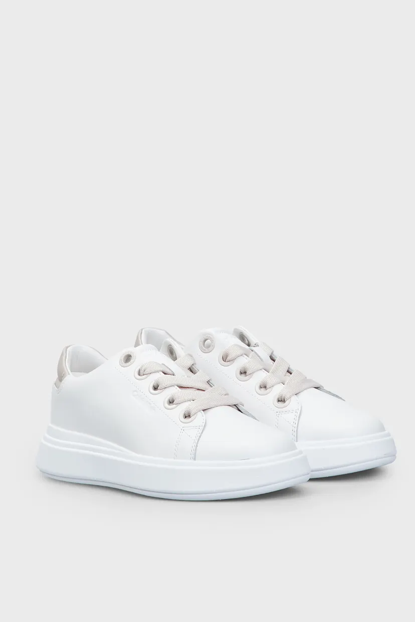 Женские белые кожаные сникерсы CUPSOLE LACE UP LTH 3