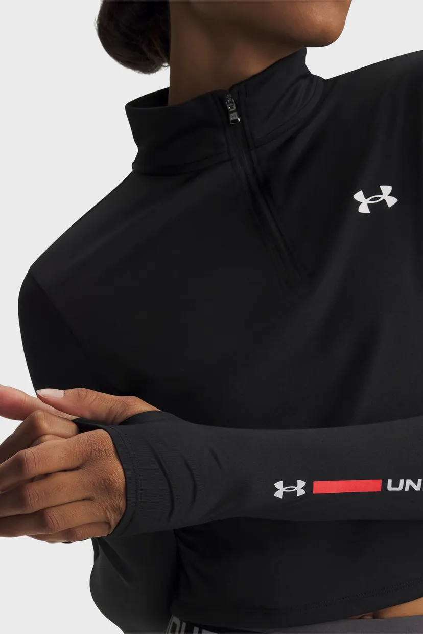 Женская черная спортивная кофта Tech Branded 1/2 Zip 4