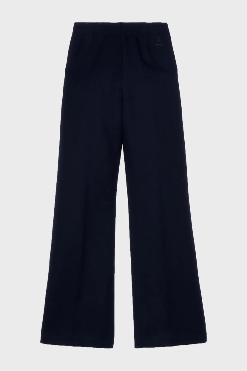 Женские темно-синие шерстяные брюки THC WOOL TWILL FLARE 8