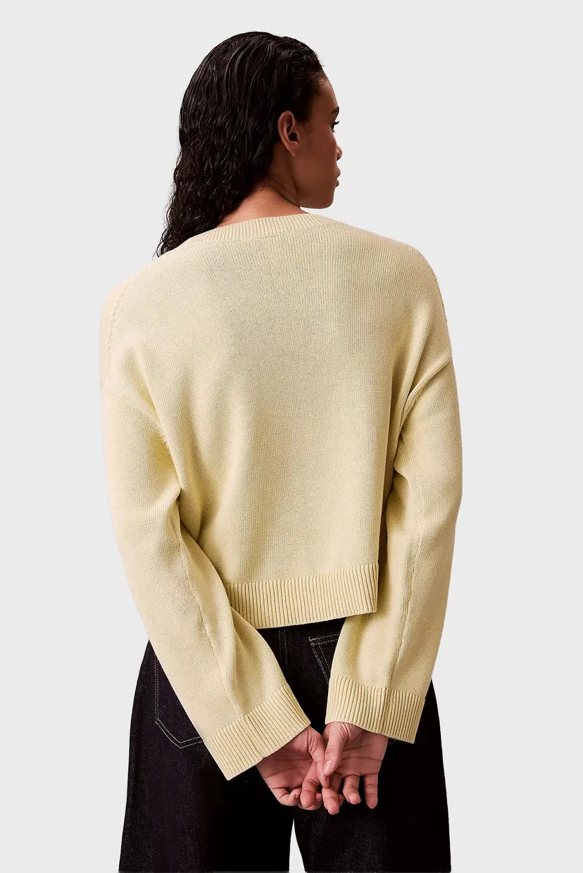 Женский желтый джемпер Long Sleeve Crew Neck 4