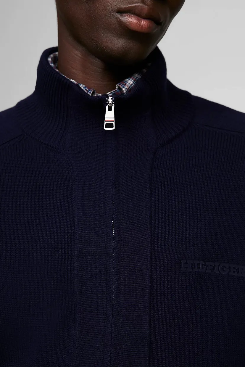 Чоловічий темно-синій кардиган MONOTYPE CHUNKY COTTON ZIP THRU 4
