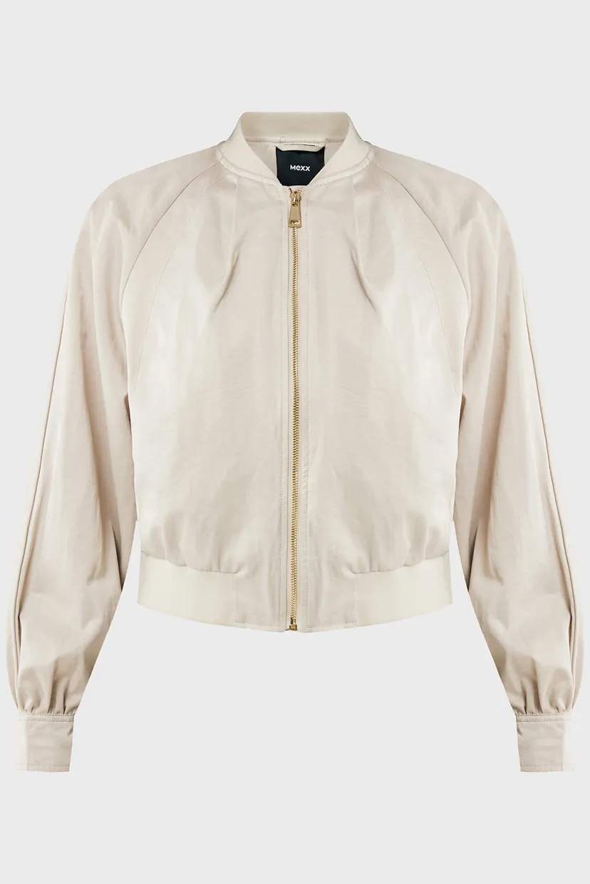 Женский бежевый бомбер Cropped bomber 5