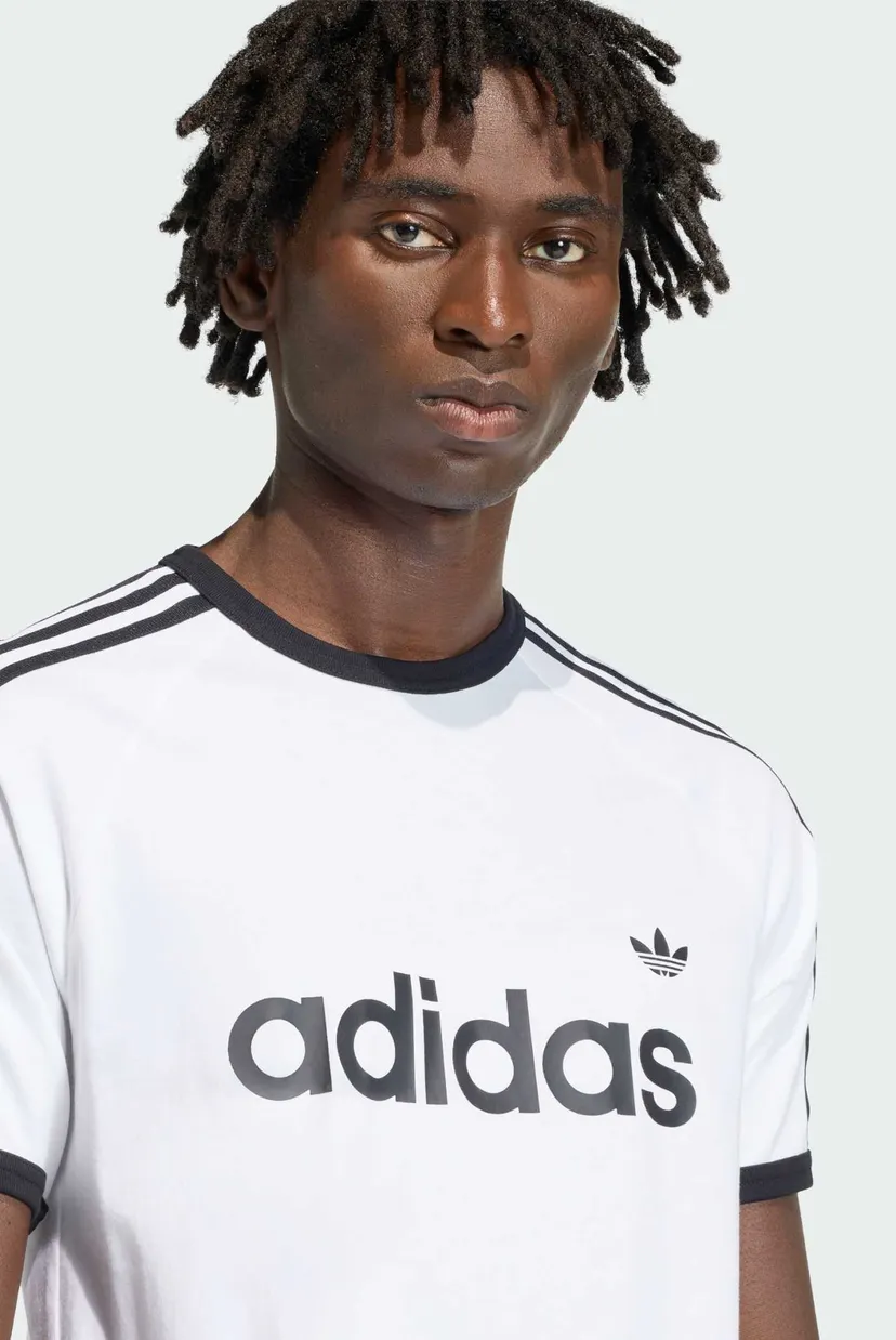 Мужская белая футболка 3-STRIPES SLIM RINGER 4