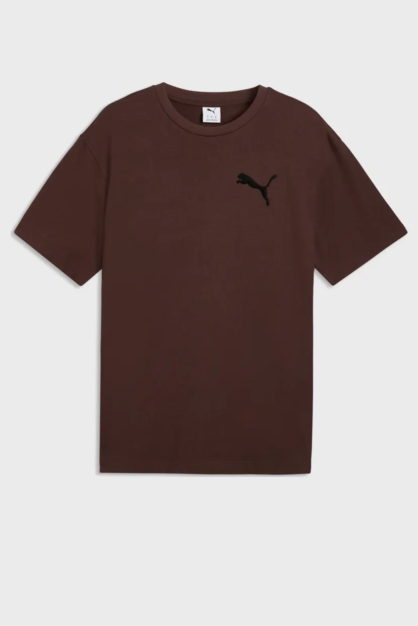 Чоловіча коричнева футболка Essentials Elevated Cat Logo Relaxed Tee Men 4