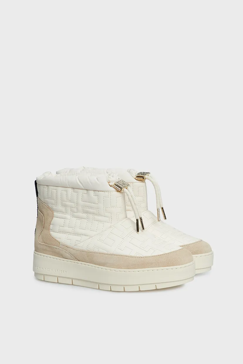 Жіночі білі дутики з візерунком TOMMY MONOGRAM SNOWBOOT 3