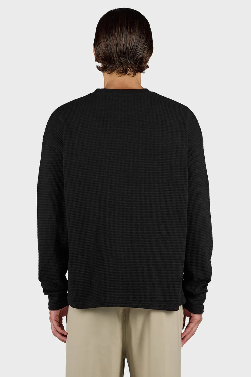 Чоловічий чорний лонгслів Signar Oversized Waffle 3