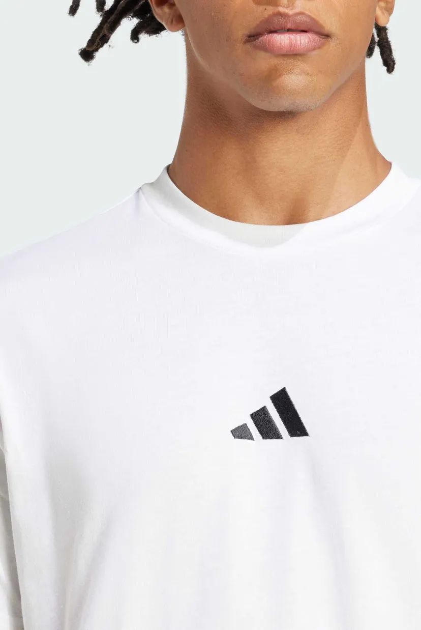 Чоловіча біла футболка Essentials 3-Stripes Single Jersey 4