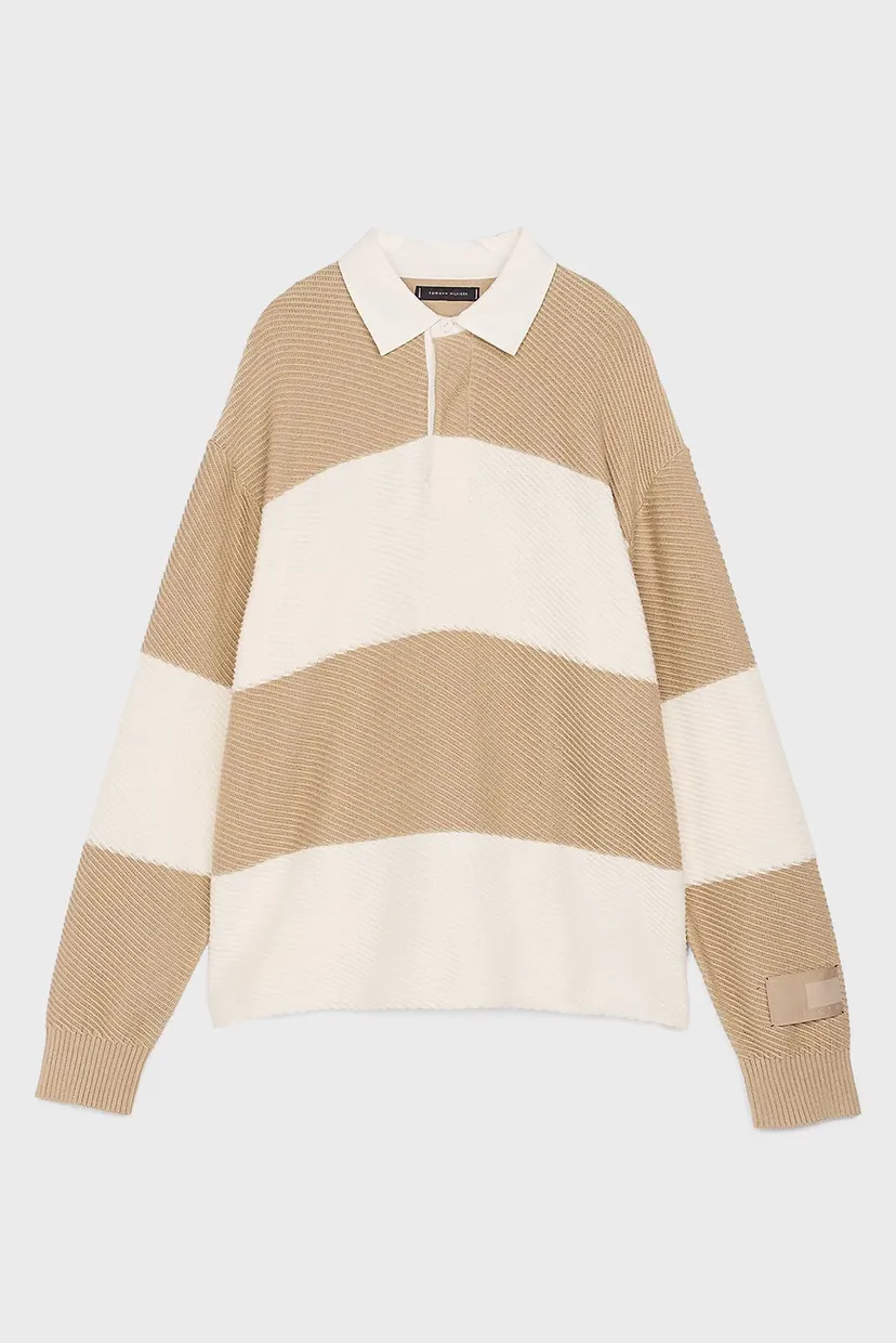 Чоловіче поло у смужку KNITTED STRIPED RUGBY 5