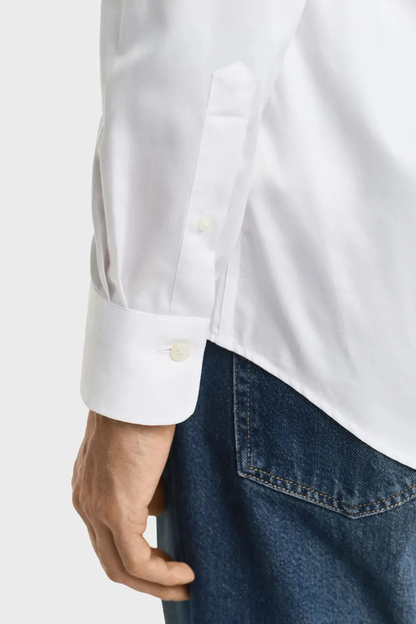 Мужская белая рубашка SLIM SATEEN SHIRT 5
