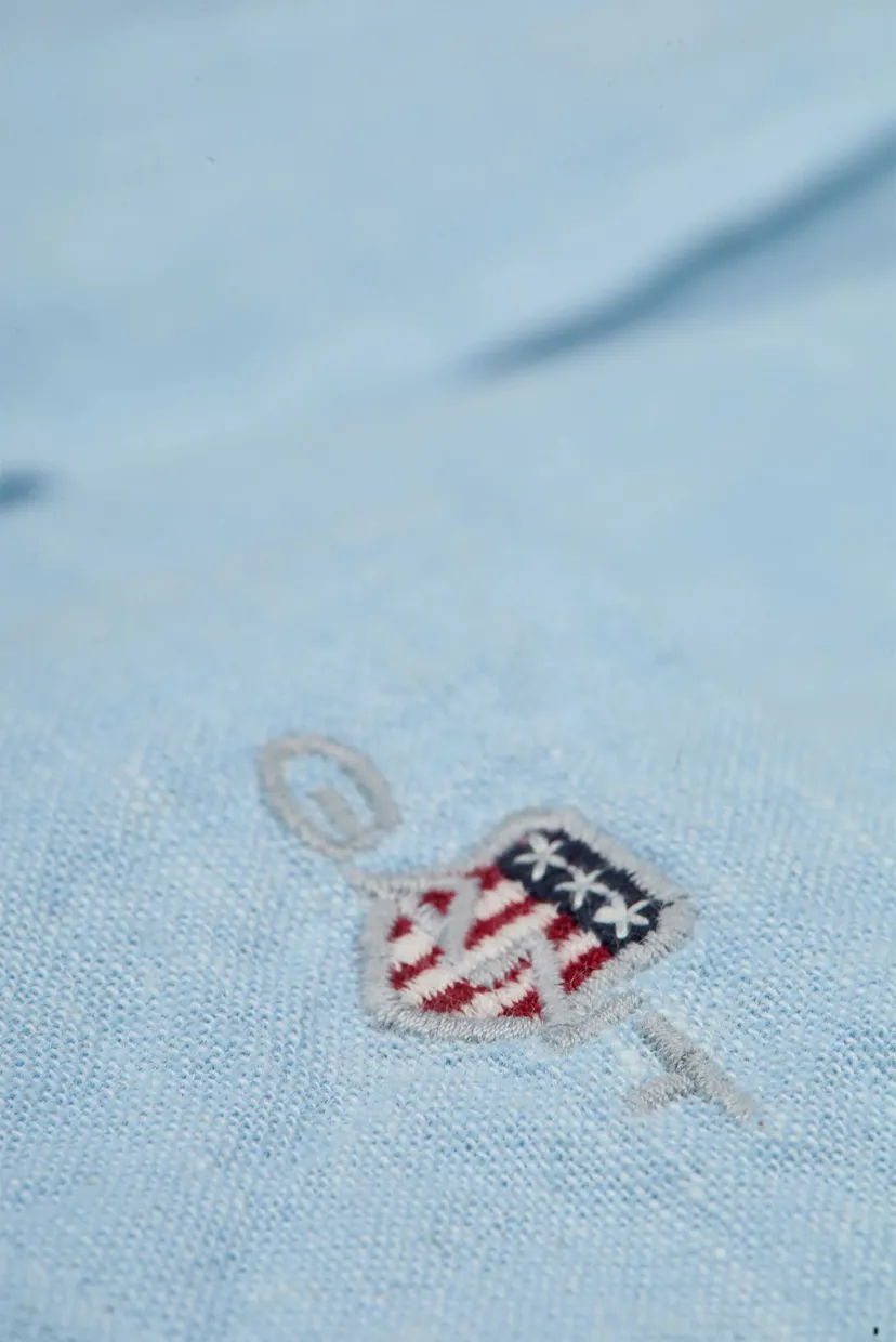 Чоловіча блакитна лляна сорочка REG COTTON 3
