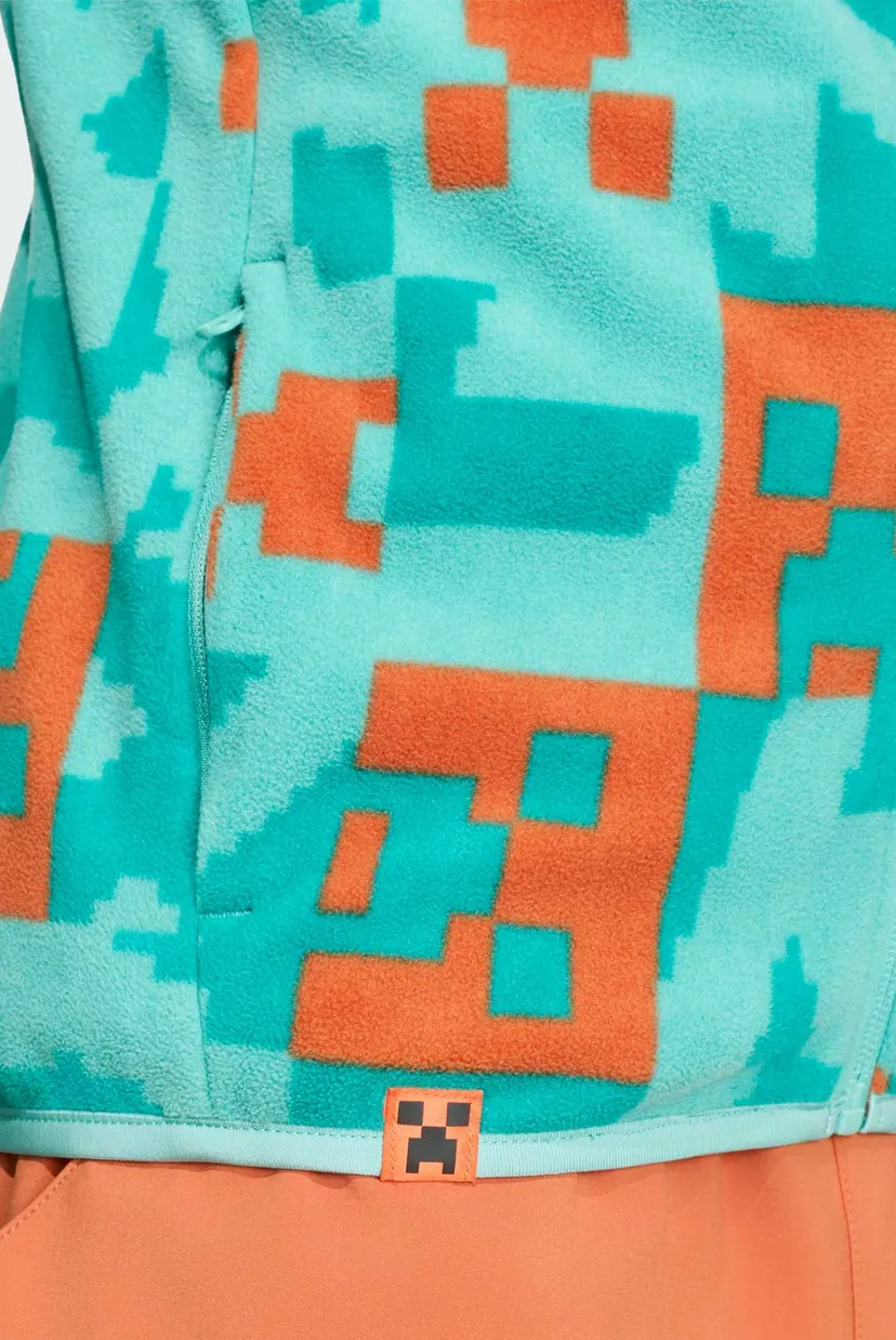 Детская бирюзовая спортивная кофта с узором Adidas Minecraft Terrex CLIMAWARM Full-zip Fleece 8