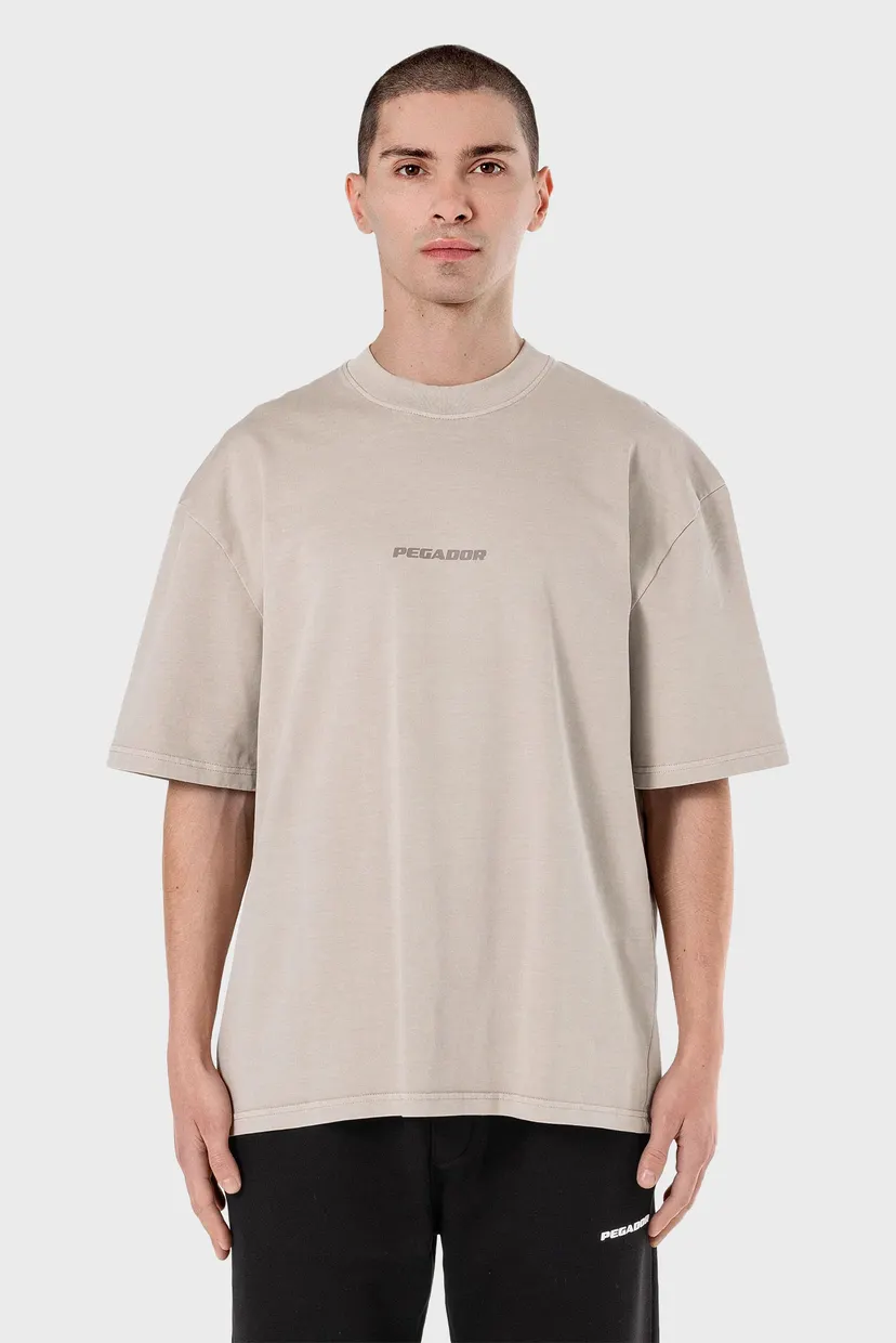 Чоловіча бежева футболка COLNE LOGO OVERSIZED 3