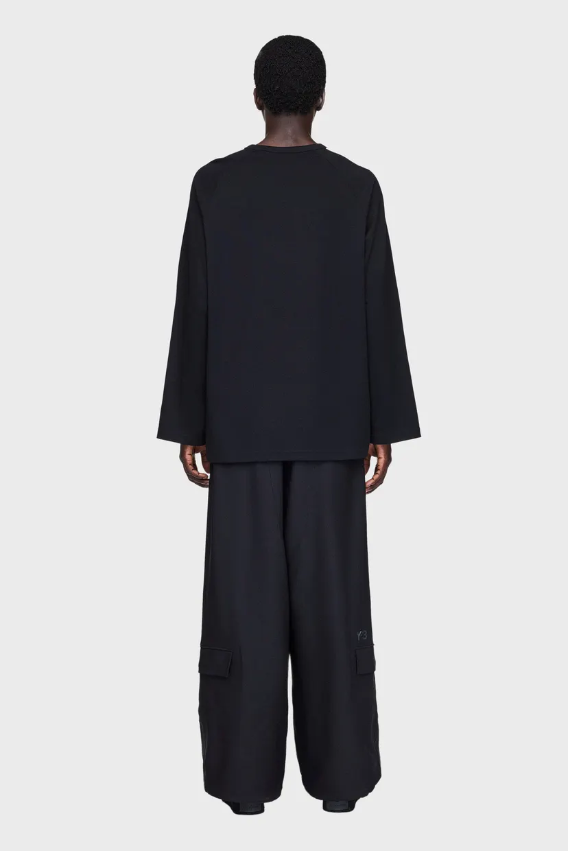 Черный лонгслив Y-3 Top 3-Stripes (унисекс) 6
