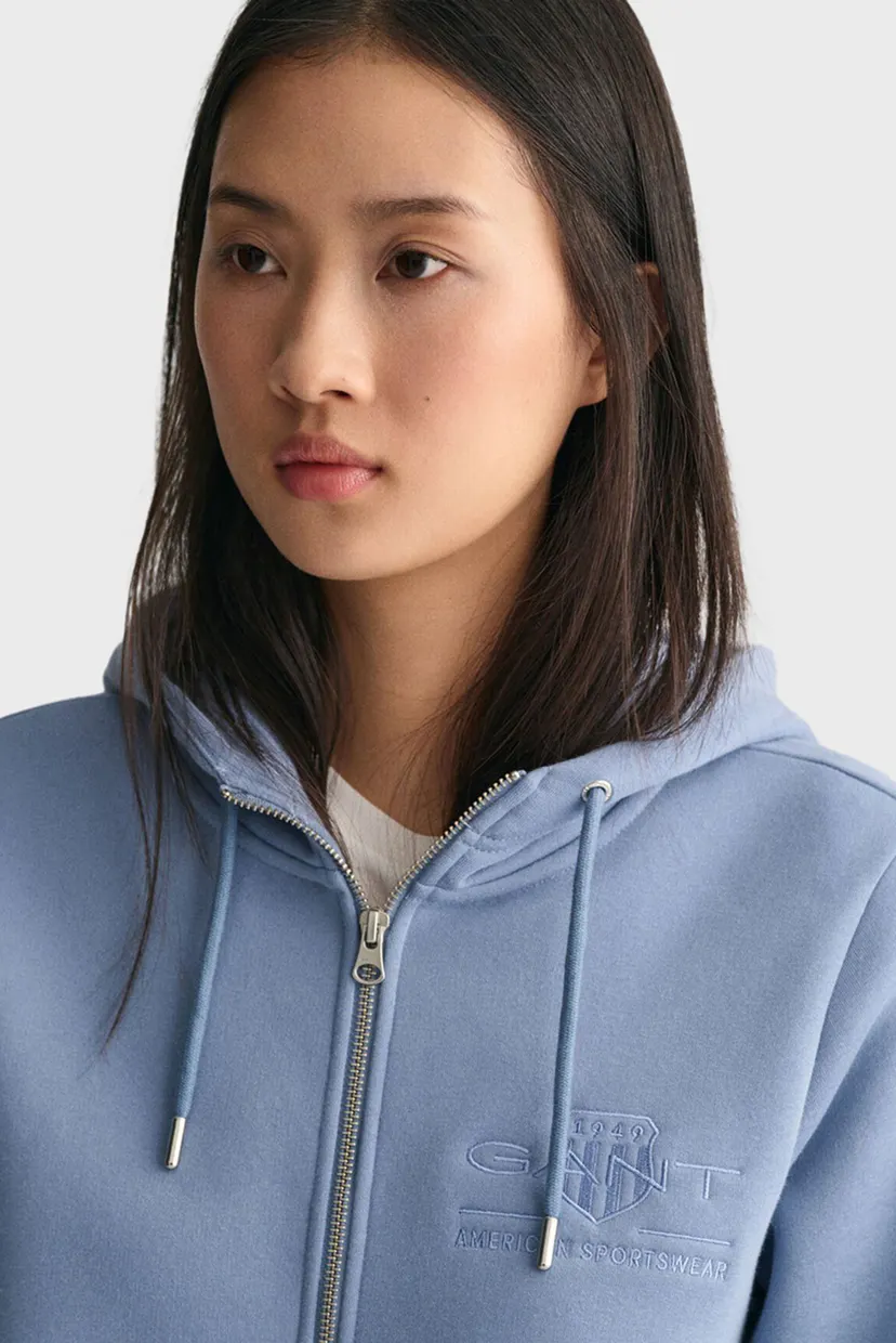 Жіноче блакитне худі REG TONAL SHIELD ZIP 4