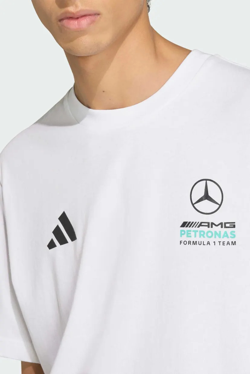 Мужская белая футболка MERCEDES - AMG PETRONAS FORMULA 1 TEAM DNA 4
