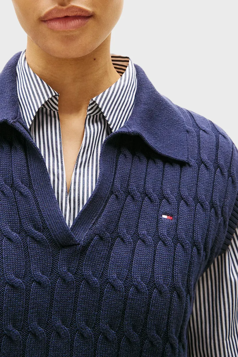 Женский темно-синий жилет CO CABLE MID GG OPEN POLO VEST 4