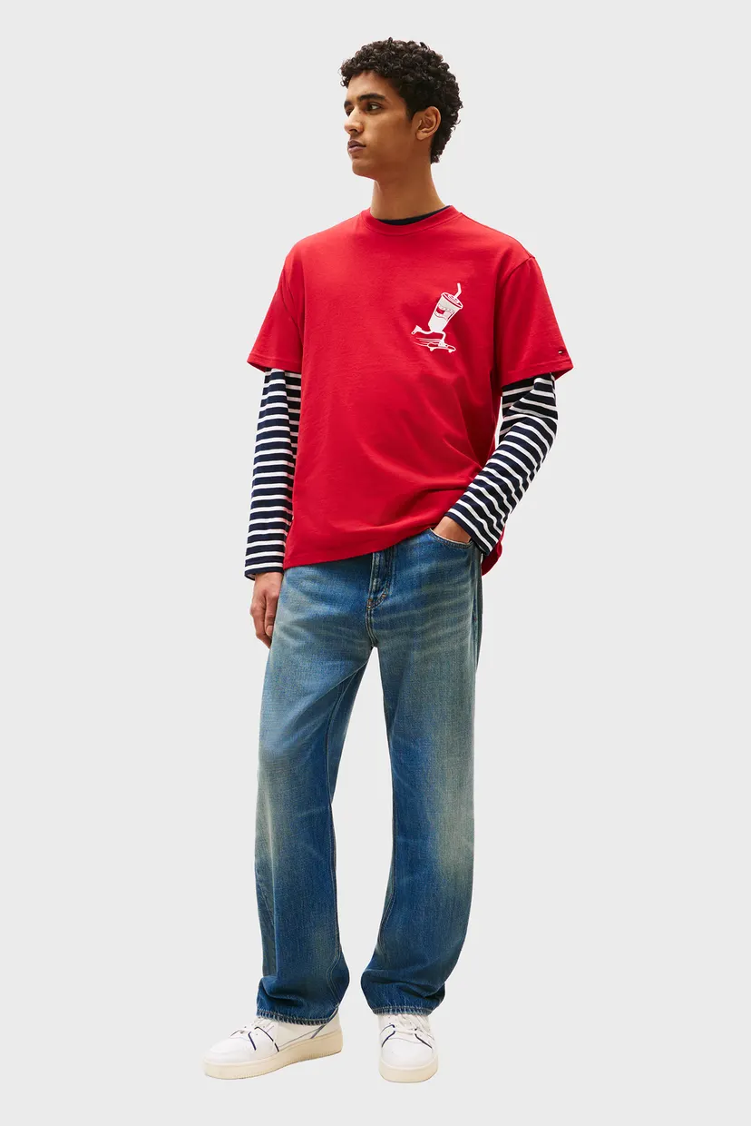 Мужская красная футболка SKATER BACK GRAPHIC 3