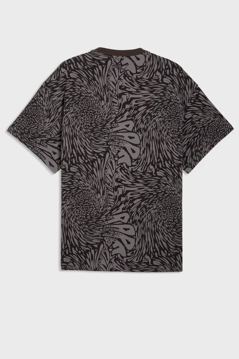Мужская черная футболка с узором Melo World Oversized Tee Men 5