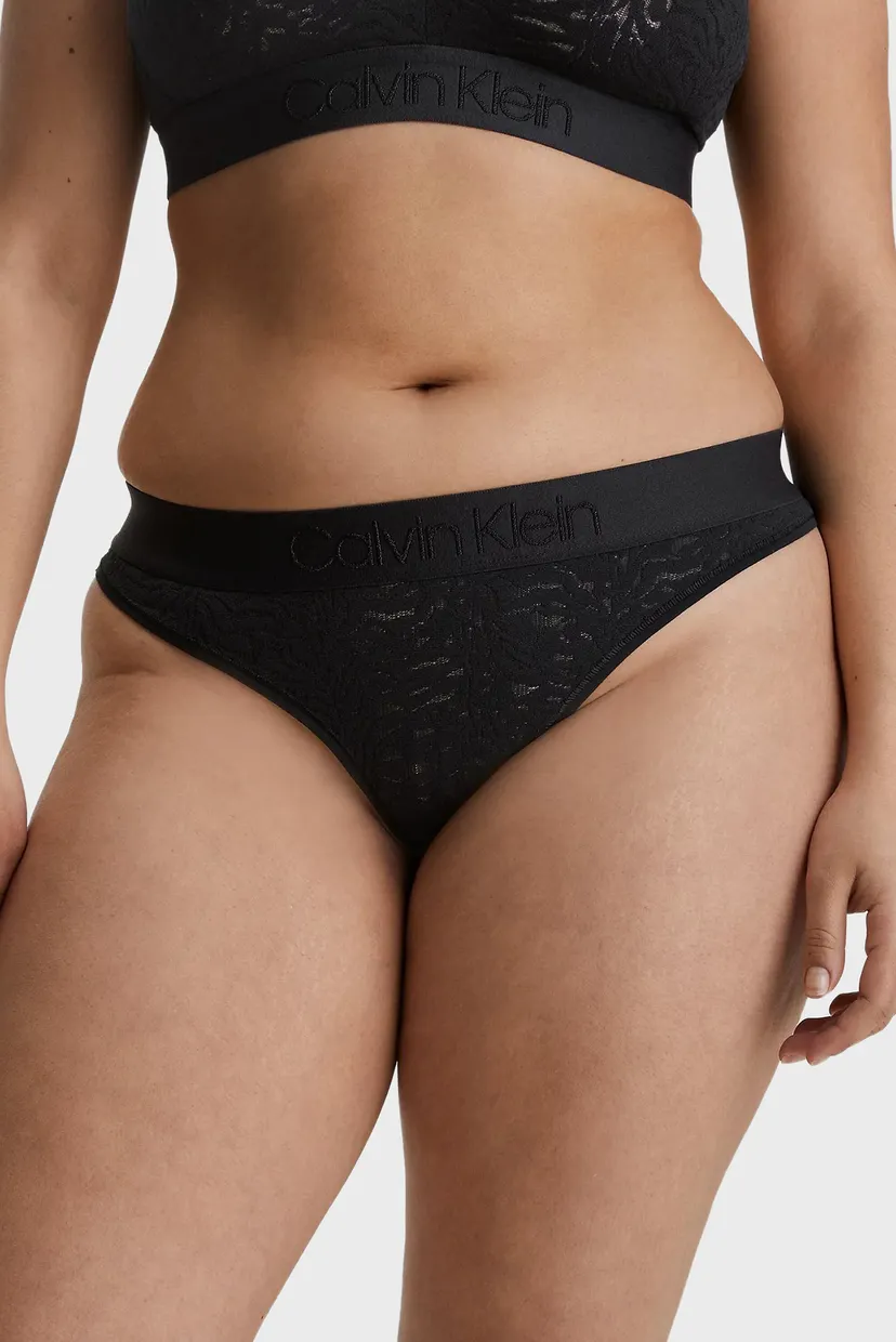 Женские черные трусики THONG 4