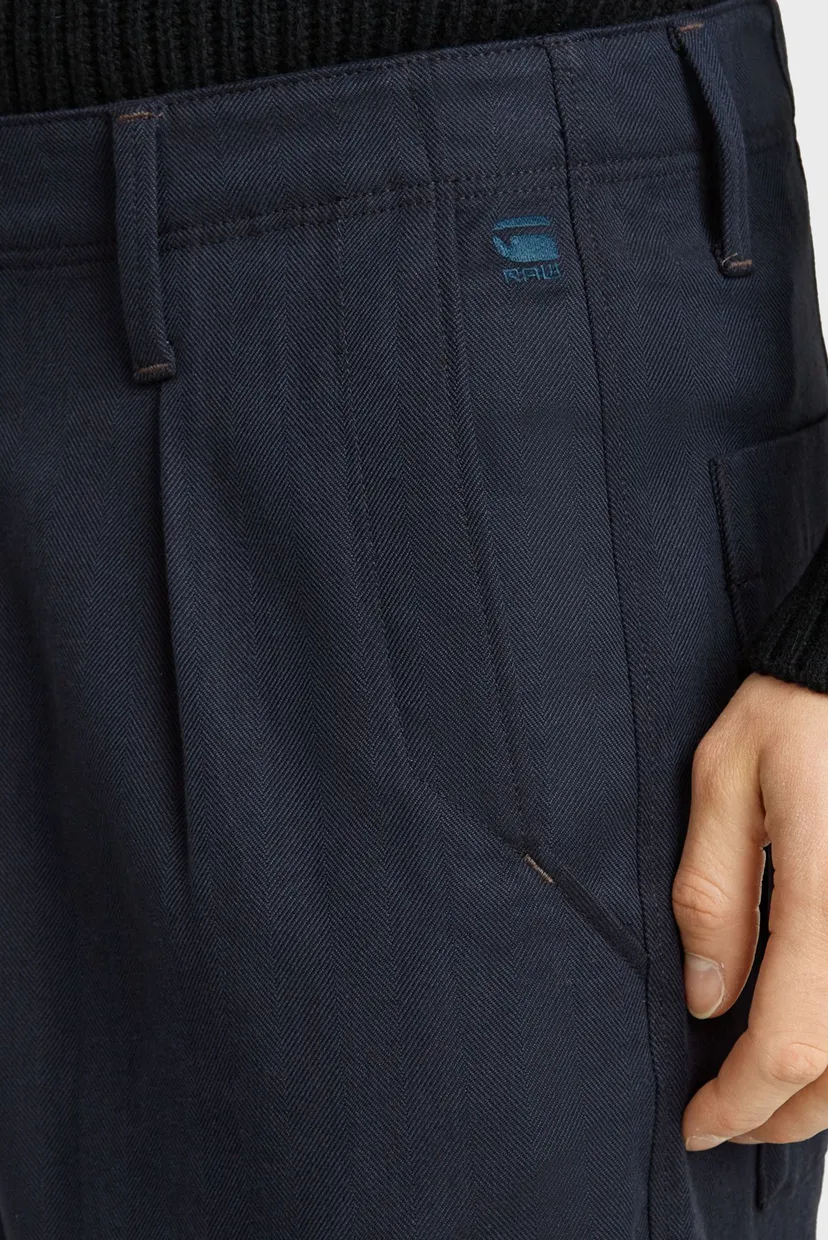 Мужские темно-синие брюки Pleated Chino Relaxed 4