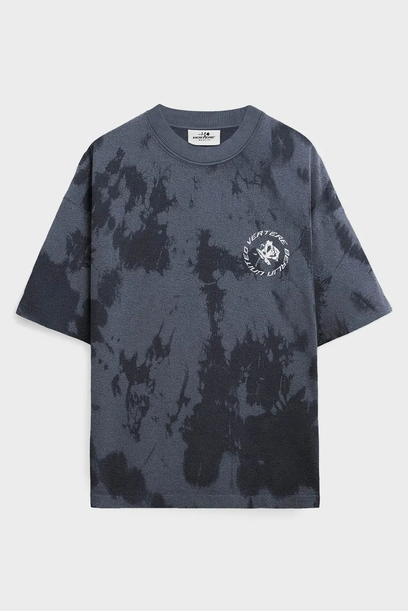 Темно-синя футболка DISTRESSED ROSE NAVY (унісекс) 7
