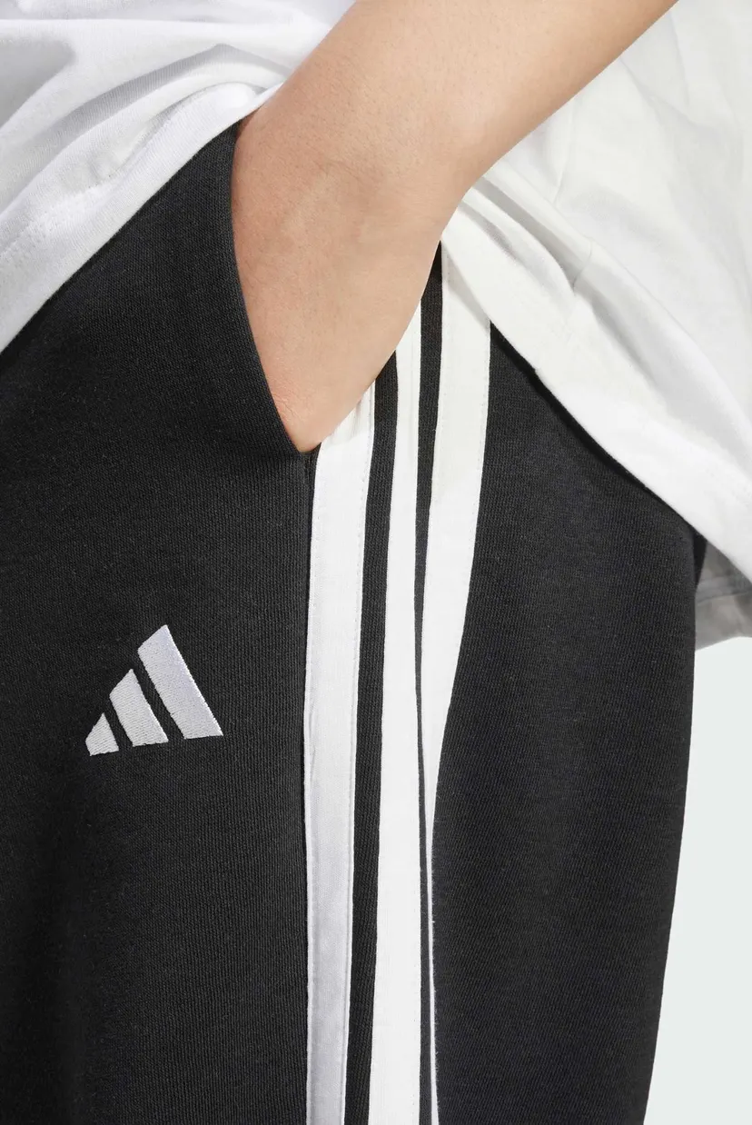 Жіночі чорні спортивні штани Essentials 3-Stripes Fleece Loose-Fit 4