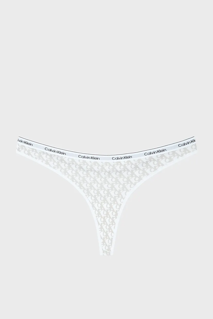 Жіночі білі трусики з візерунком THONG 7