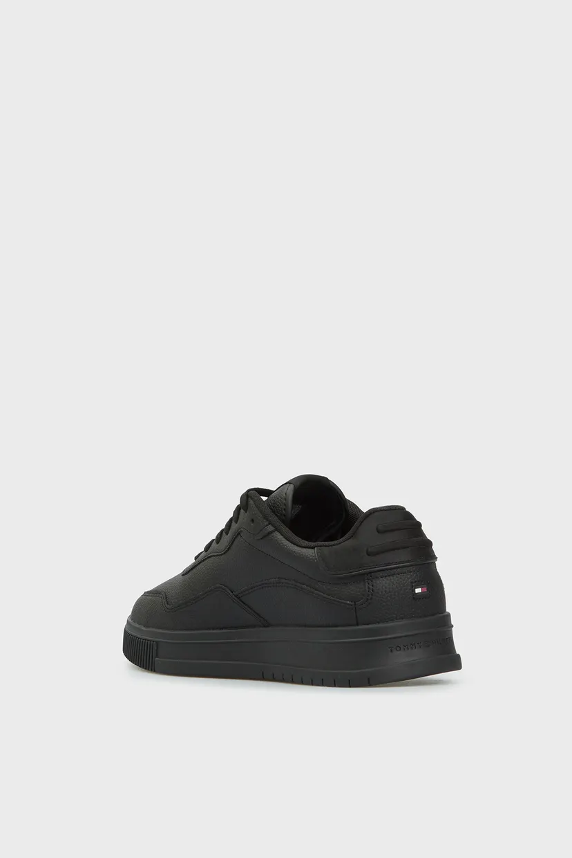 Мужские черные кожаные сникерсы SUPERCUP STRIPES TUMBLED 5