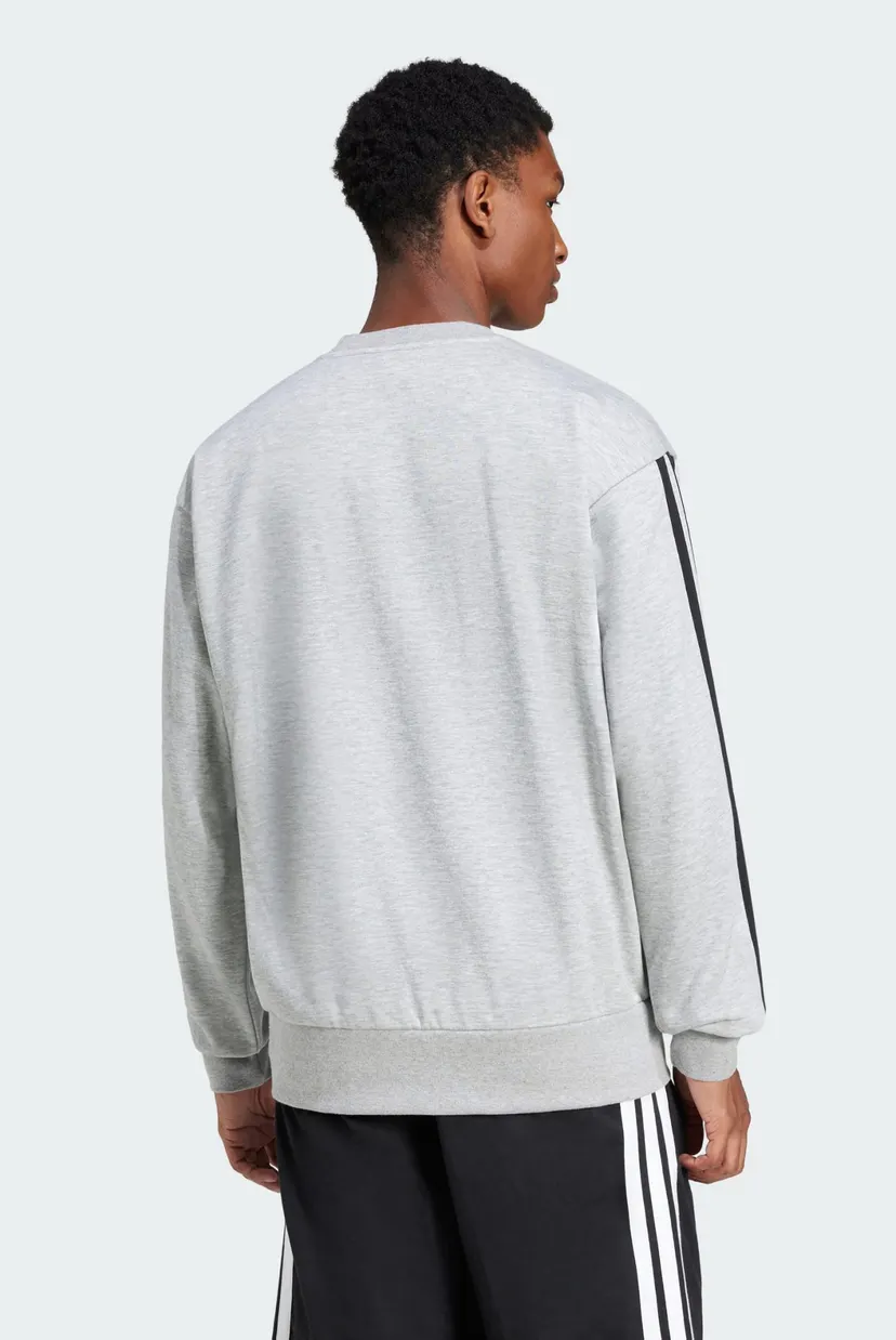 Чоловічий сірий світшот Essentials 3-Stripes Fleece 3