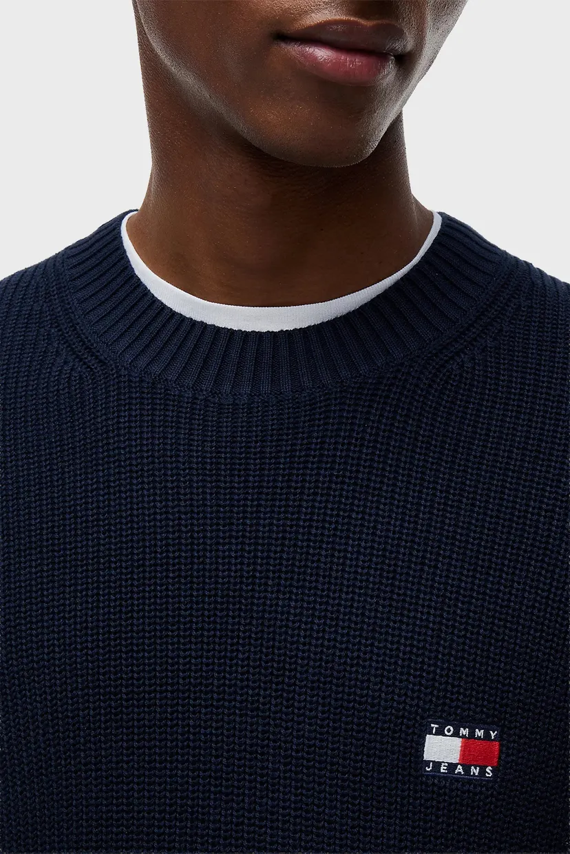 Мужской темно-синий свитер REG BADGE SWEATER 4
