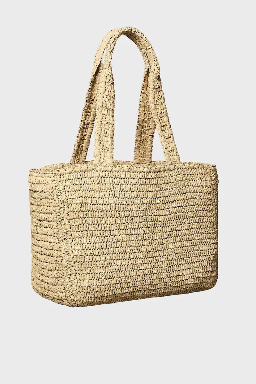 Женский бежевый шоппер BOLD RAFFIA MEDIUM 3