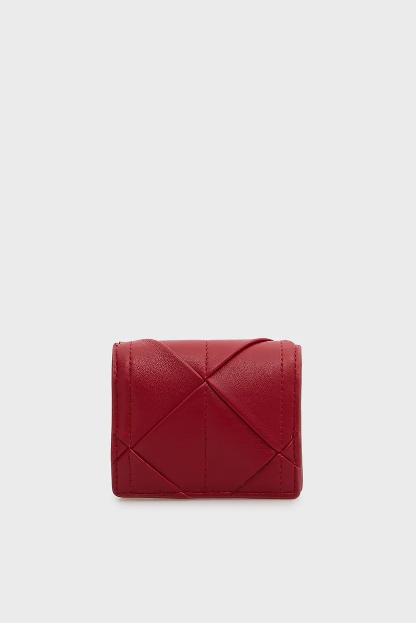 Женский красный кошелек WOVEN FLAP 3