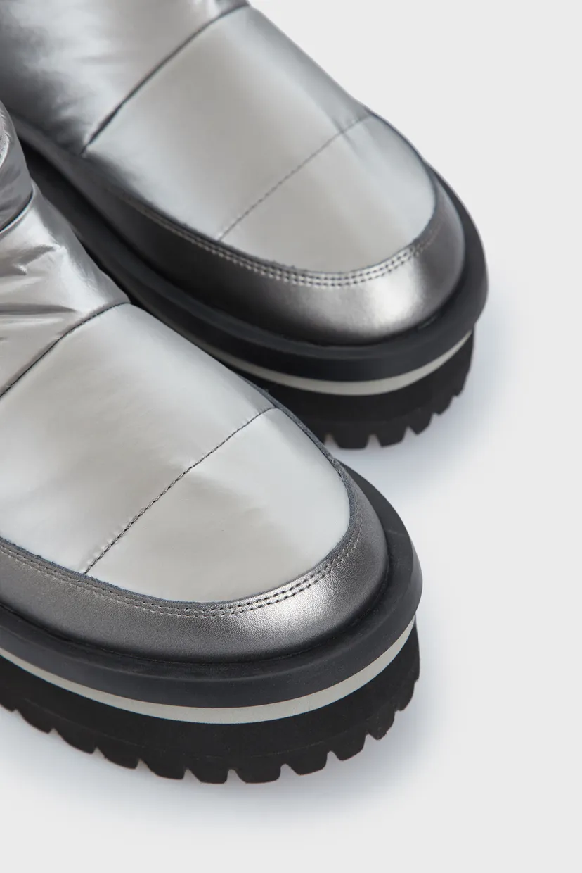 Жіночі сріблясті дутики TJW NYLON FLATFORM BOOT WL 5
