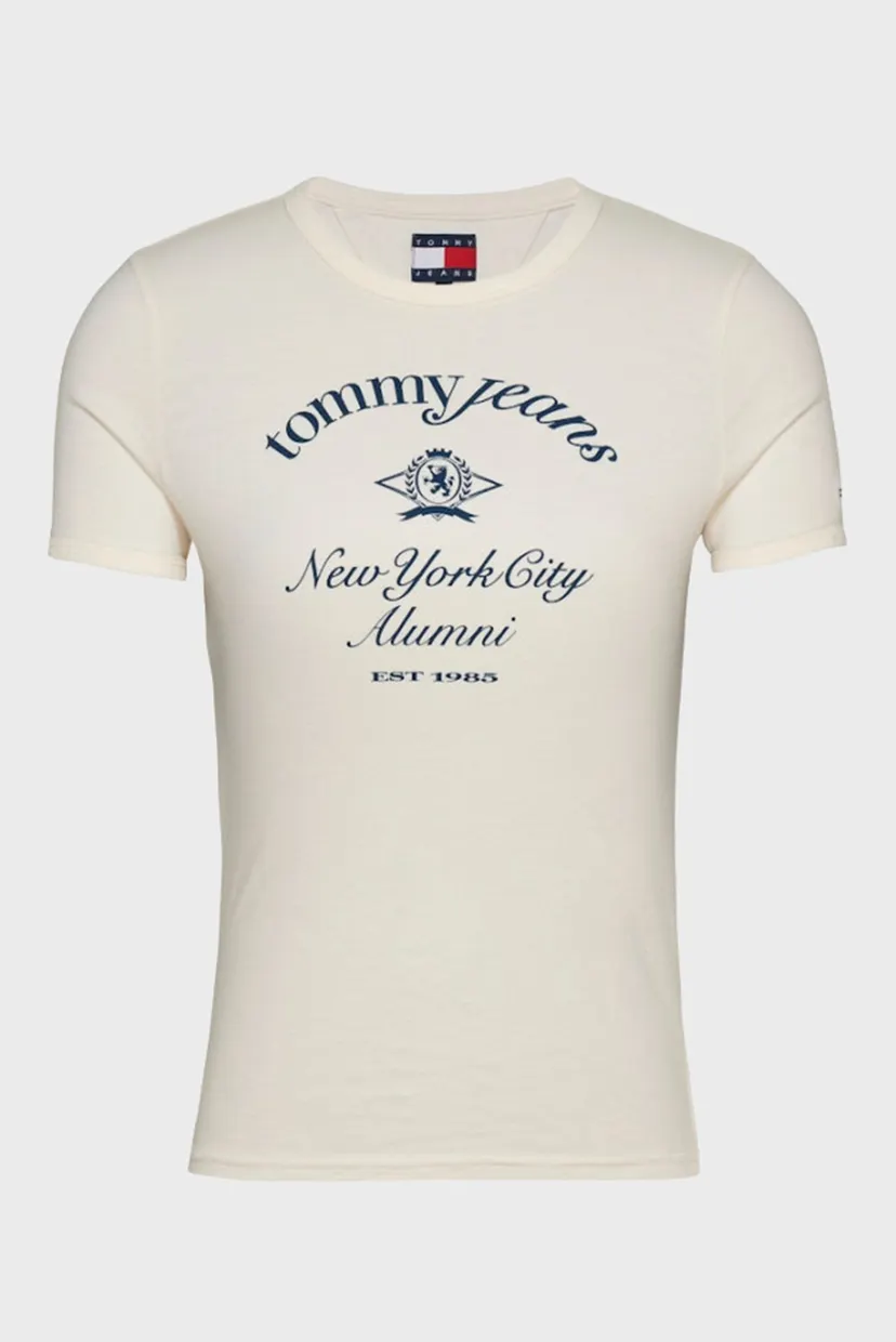 Жіноча біла футболка TJW SLIM CREST NYC RINGER 6