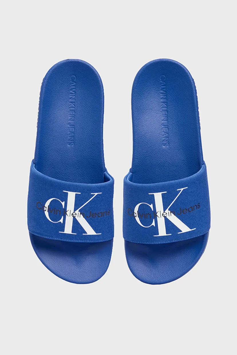 Мужские синие слайдеры SLIDE MONOGRAM CO 4