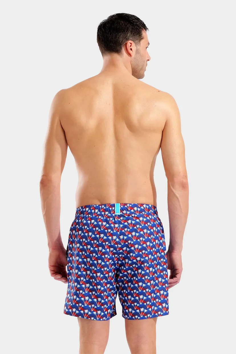 Мужские синие плавательные шорты с узором WATER PRINTS BEACH BOXER AO 3