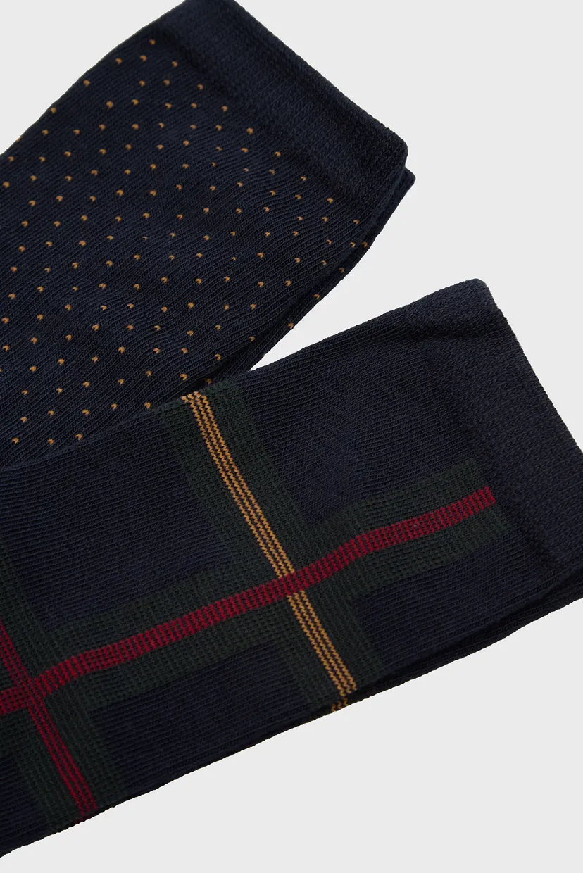 Жіночі темно-сині шкарпетки з візерунком (2 пари) CHECK AND DOT SOCKS 2-PACK GB 3